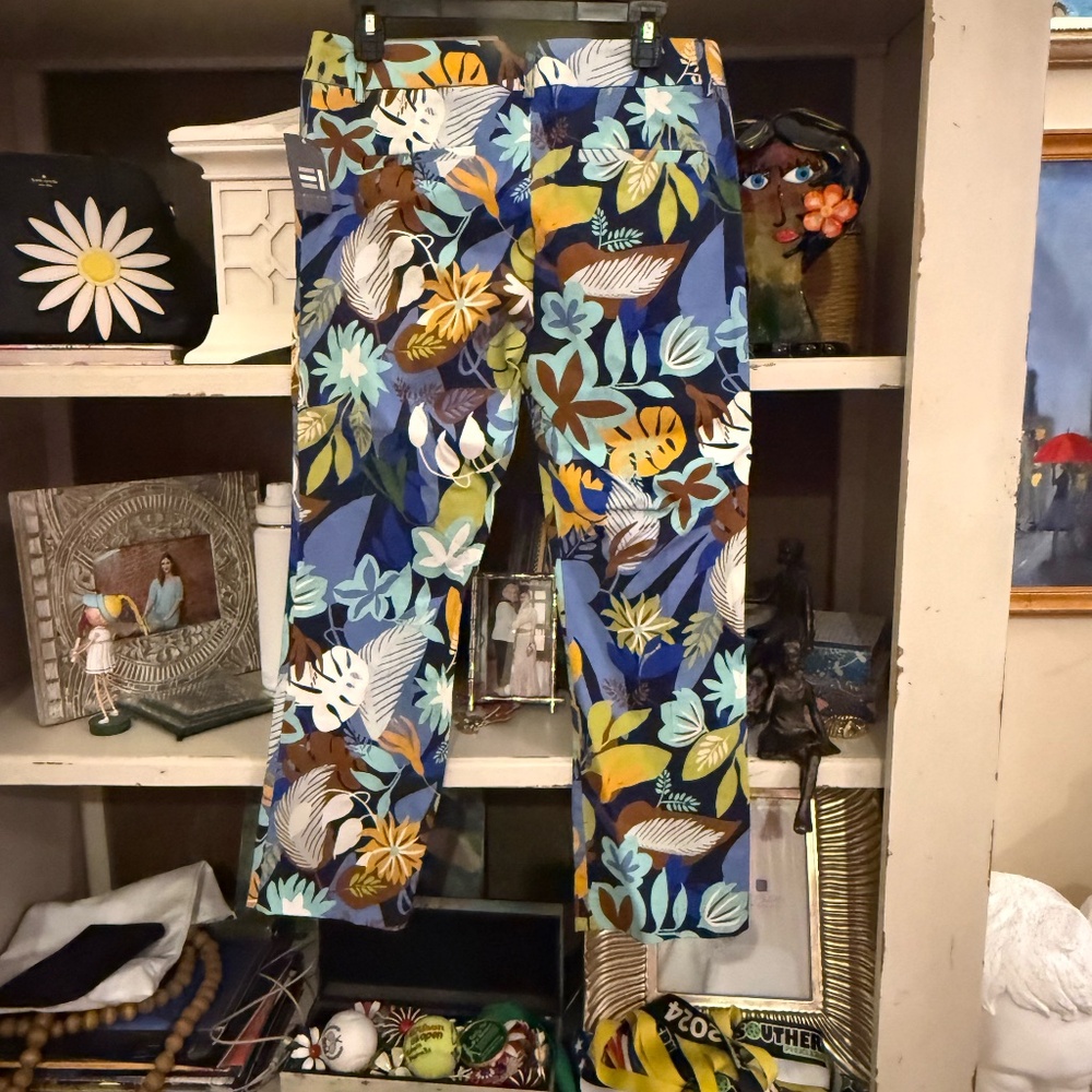 Elliott Lauren sz 8 Tahiti crop pants tropical floral print nwt $178 - Picture 5 of 5